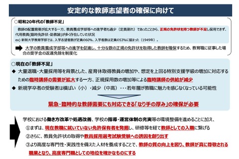 教員人材の確保策…大学院修了者の奨学金を全額免除へ 画像