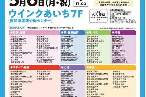 【大学受験】看護・医療・福祉「ココロとカラダを考える進学相談会」5/6 画像