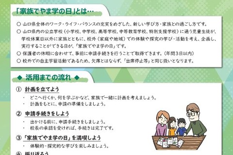 山口県、学校を休める「家族でやま学の日」運用開始 画像