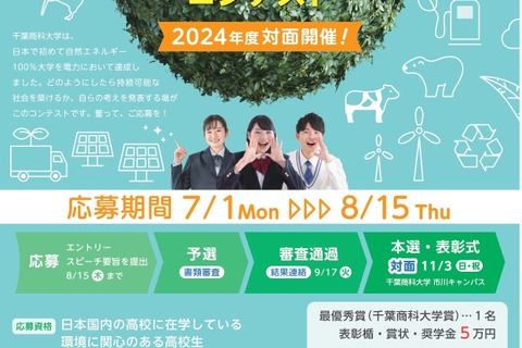 千葉商科大「高校生環境スピーチコンテスト」募集 画像