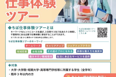 【夏休み2024】3日で3社訪問「ちば仕事体験ツアー」大学生等募集 画像