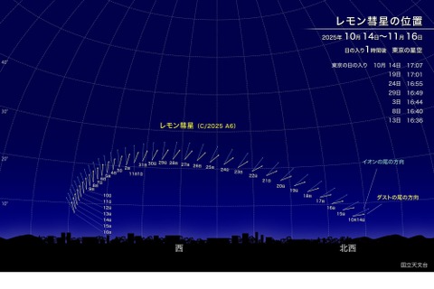 新発見のレモン彗星、10月下旬が観察好期…次回接近は1100年後 画像