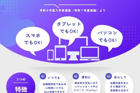 【高校受験2026】長野県立高、ネット出願を導入…12/1より体験出願 画像