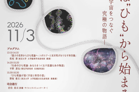 素粒子・生命・宇宙をつなぐ「ひも理論」公開講座11/3 画像