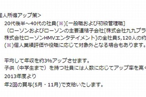 ローソン、子育て社員の年収を約3％アップ 画像