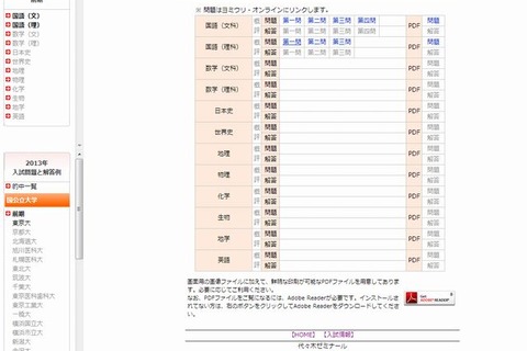 【大学受験2013】東大（前期）入試問題、掲載開始 画像