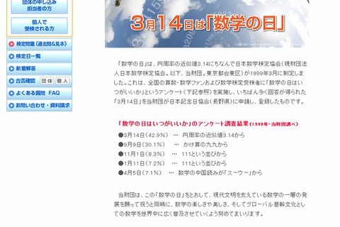 円周率ちなみ、3月14日は「数学の日」 画像