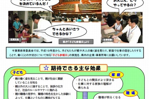 大人の働く姿を子どもたちが見学…千葉県教委「子ども参観日」実施 画像