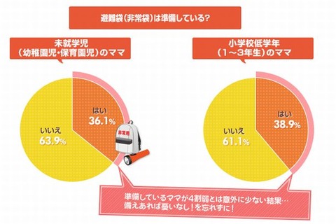 災害に備え、非常袋を用意している家庭は4割弱 画像