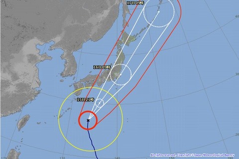 台風26号、16日に関東接近…学校の休講情報も 画像