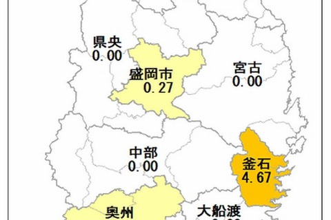 【インフルエンザ2013】岩手・岐阜・秋田などで局地的に高い流行状況、釜石は定点当たり4.67人 画像