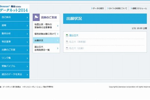 【大学受験2014】ベネッセ・駿台「国公立大の出願状況」公開 画像