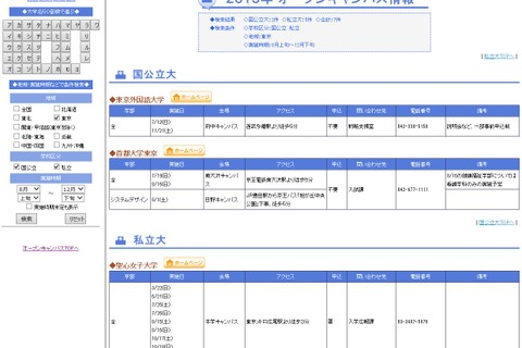 河合塾「2015年オープンキャンパス情報」を公開 画像