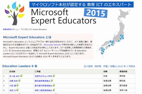 マイクロソフト、24名の先生を「教育ICTエキスパート」に認定 画像