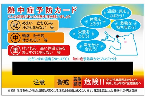 液晶温度計を大きくした「熱中症予防カード」5/5発売 画像