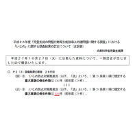 大幅訂正なぜ？ H26のいじめによる重大事態の発生件数を3倍に訂正 画像