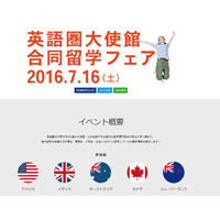 米英豪など5か国参加「英語圏大使館合同留学フェア」明治大7/16 画像