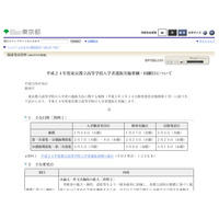 東京都立高など、各県の公立高校の来年度入試要項が発表に 画像