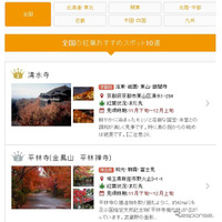 全国700か所以上の紅葉スポット、色づき情報を平日毎日更新 画像