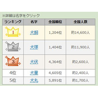 戌年にまつわる名字ランキング、1位は愛知県に多いあの名字 画像