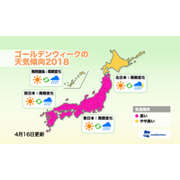 【GW2018】短い期間で天気が変化、後半は強い雨 画像