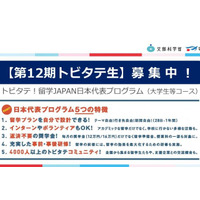 「トビタテ！留学JAPAN」第12期、大学生400名募集 画像