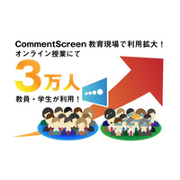 オンライン授業アプリ「Comment Screen」講師のPC画面に投稿 画像