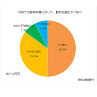 SNSでの誹謗中傷に対する罰則、8割強が「強化すべき」 画像