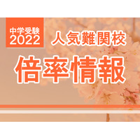 【中学受験2022】2/1より解禁、東京・神奈川の人気難関校出願倍率（1/27時点） 画像