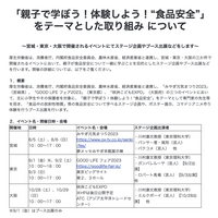 厚生労働省「親子で学ぼう！体験しよう！“食品安全”」宮城・東京・大阪8-10月 画像