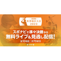 秋季高校野球地区大会ベスト8以降を無料ライブ…スポーツナビ 画像