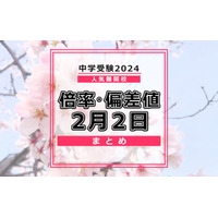 【中学受験2024】人気難関校倍率情報（2/2版）4模試偏差値情報 画像