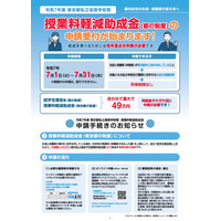 東京都、所得制限ない私立高校の授業料支援…7/1申請開始 画像