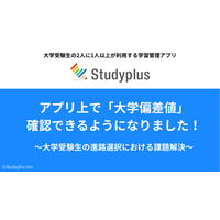 【大学受験】学習管理アプリ「Studyplus」偏差値情報を追加 画像