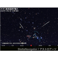オリオン座流星群10/21深夜から見ごろ、前後数日が観測チャンス 画像