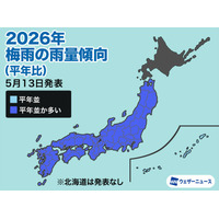 2026年梅雨、期間は短くても大雨に警戒…ウェザーニュース見通し 画像