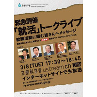 文科省、「就活」トークライブ3/8…ライブ配信＆Twitterで意見募集 画像