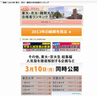 【大学受験2014】東大・京大・難関大学合格者ランキング、インターエデュが3/10速報 画像