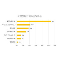 受験対策「集団授業の塾」利用が過半数、学校や参考書のみで学習も2割 画像