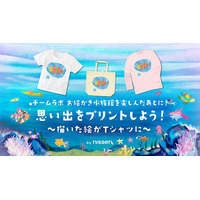 チームラボ、お絵かき水族館で描いた魚がTシャツになるサービスを開始 画像