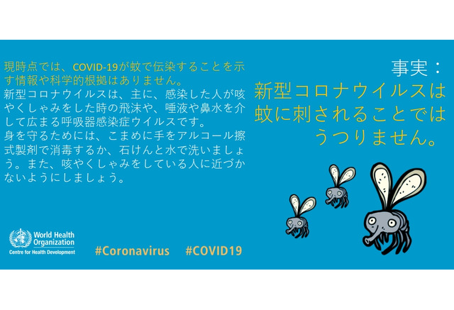 新型コロナ 蚊を介して感染せず Who 厚労省 リセマム