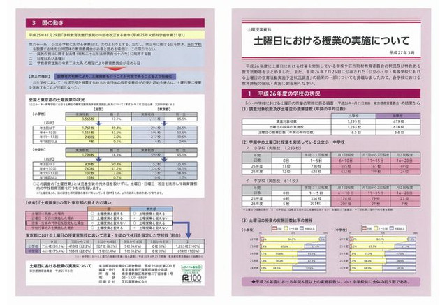 土曜授業 実施回数は半数が 6回以上 東京都教委 リセマム
