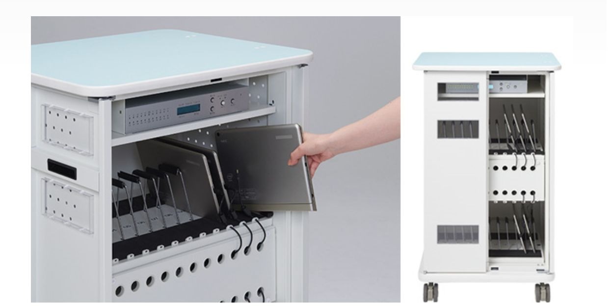 ノートPC充電収納保管庫 ライオン事務器 NPC-10 (64-8190-63) NPC-10 ライオン事務器 セーフティチャージャー ノートパソコン10台