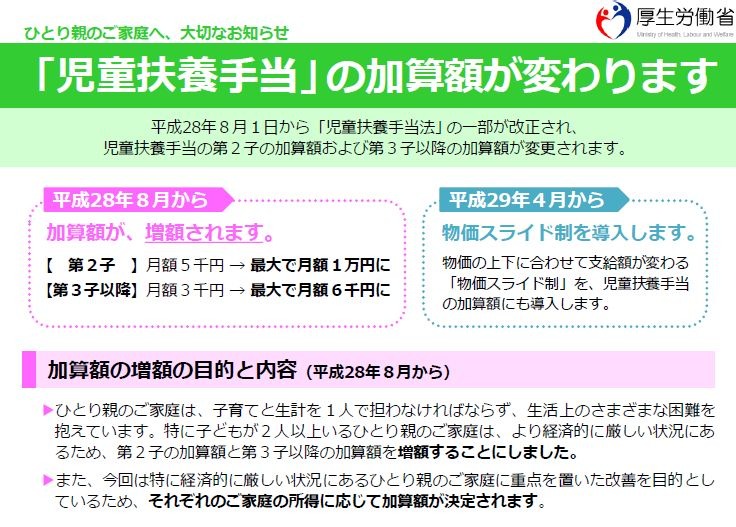 児童扶養手当制度の形成と展開 11月分から児童扶養手当が変わります！ | 女性とシングルマザー