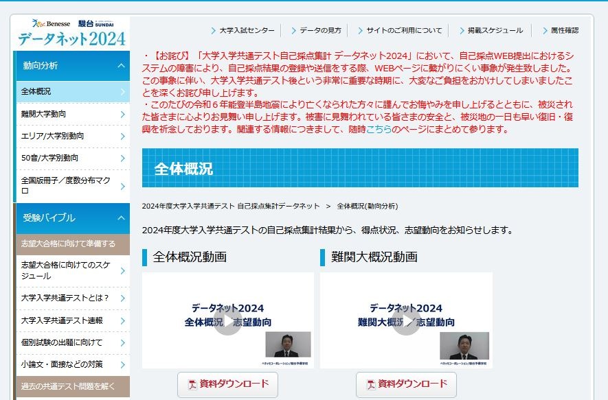 共通テスト2024】文理とも平均点上昇、安全志向みられず…データネット