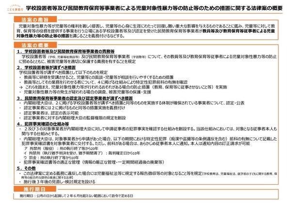 日本版DBS」法案を閣議決定、性犯罪歴の確認を義務化 | リセマム