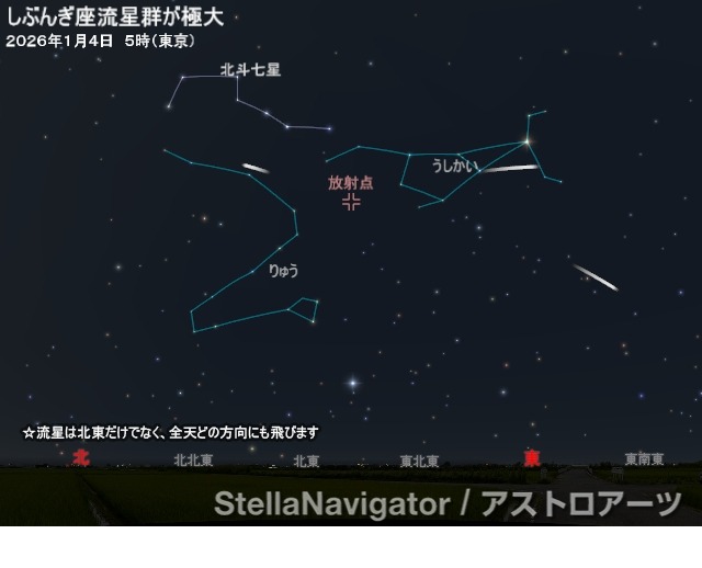 新年初めの天体ショー「しぶんぎ座流星群」1/4未明から明け方が見ごろ