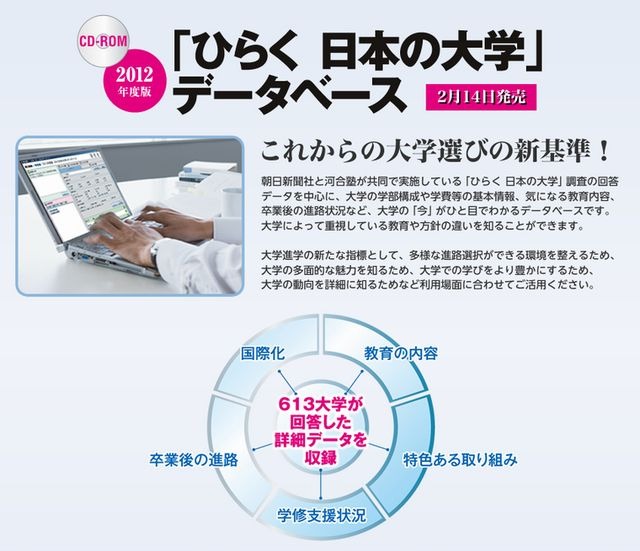 朝日新聞社×河合塾、613大学「ひらく日本の大学」データベース | リセマム