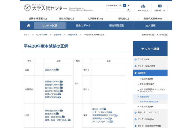 【センター試験2016】一部出題ミス発表、大学入試センターが1日目の解答公開 画像