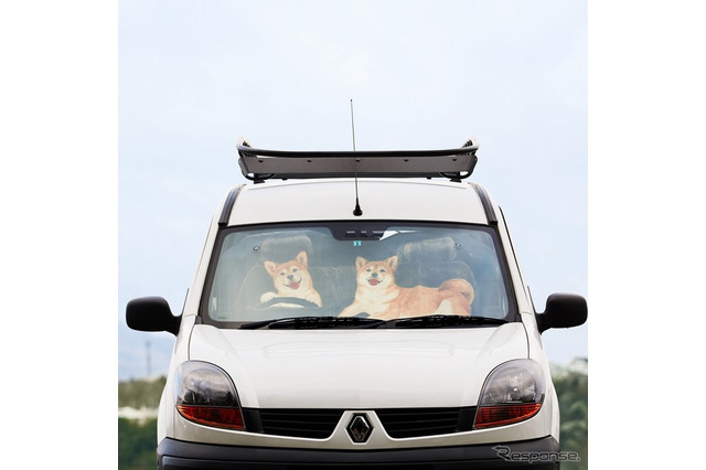 つぶらな瞳の柴犬が運転!? ユニークデザイン「ワンシェード」 画像